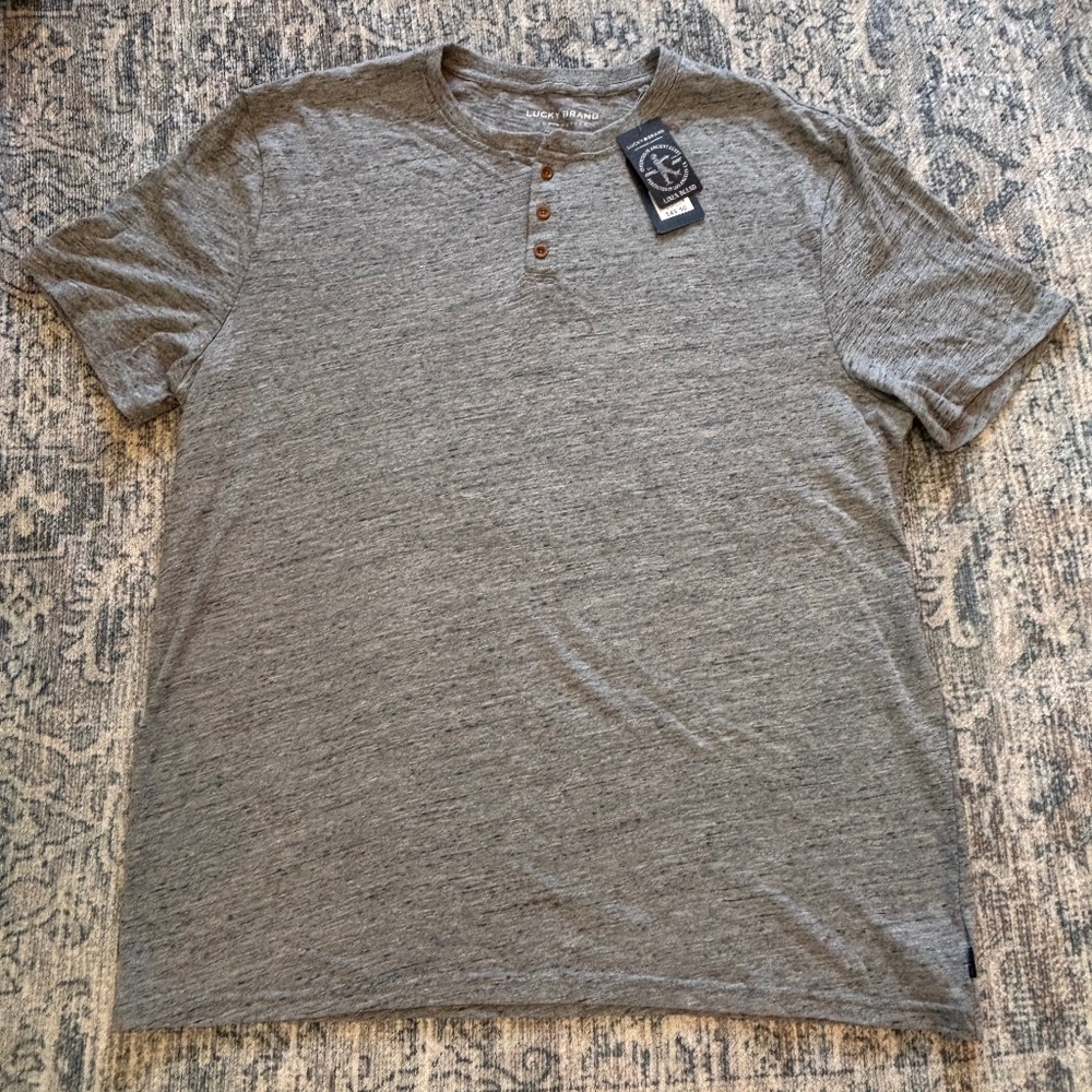 Men’s Lucky Brand Linen Blend Henley Tee